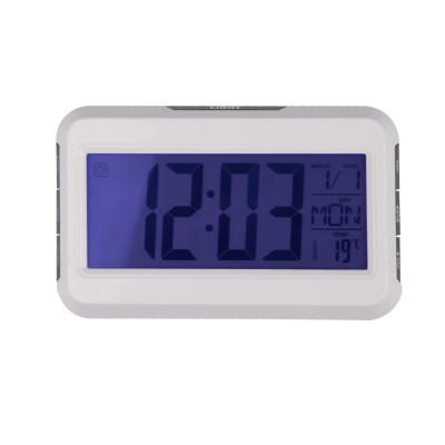 Home Decoration LCD Clock Thermometer Display Table Digital Clock White