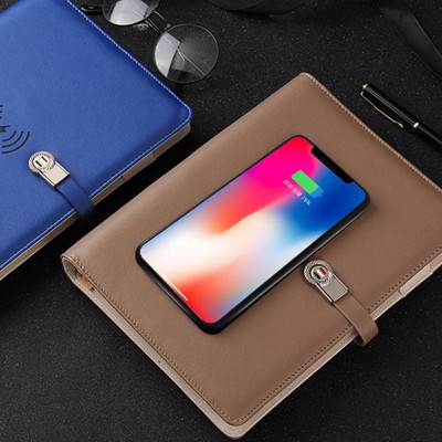 High quality Office Business People Essential Wireless Charger Notebook with Power Bank