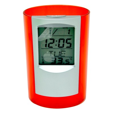 Customized Color Musical Electronic Clock With Pen Holder For Office