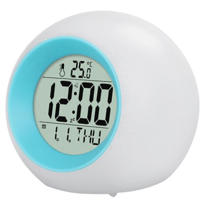 Natural Sound and Touch 7 Colors LCD Screen Display Wake-up Light Alarm Clock