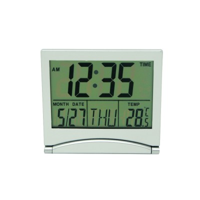 Temperature Display Backlight LCD Digital Alarm Clock With Custom Sounds