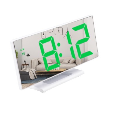 Office Desk&Table Essential Ladies Makeup Mirror Digital Clock with Date/Alarm&Snooze/Temperature Display