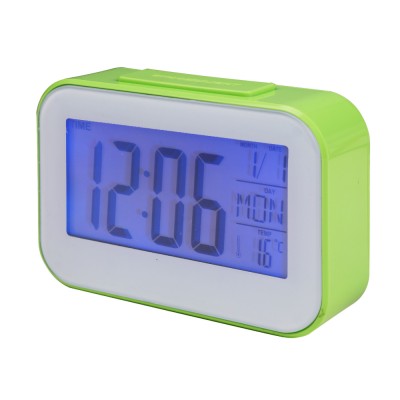 Modern Battery Powered Large LED Voice Control Digital Alarm Clock for Home Office