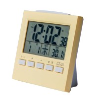 home use 2*AAA batteries Square Shape Style Small Desktop Digital Radio Alarm Clock with Temperature Display