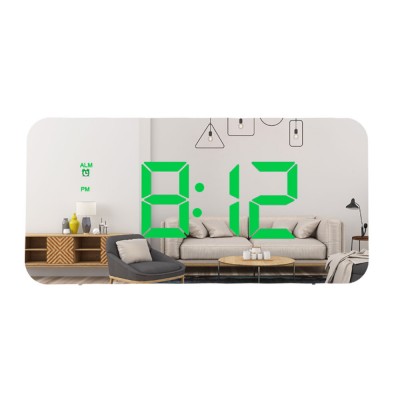 Creative Multi-Function Decorative Mirror Clock Women Bedroom Support Battery Powered and with USB Port